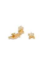 Eleanna Earrings, 18k Gold-Plated Brass & Swarovski Crystals